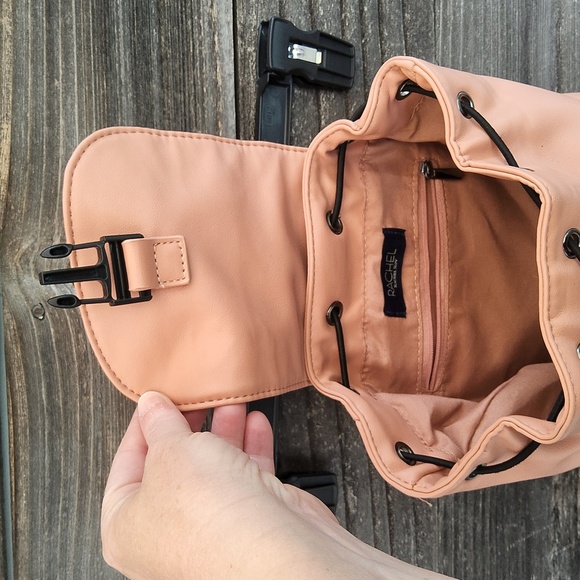 RACHEL Rachel Roy Peach Backpack with Buckke & Chain And Pockets Galore! - Picture 4 of 16
